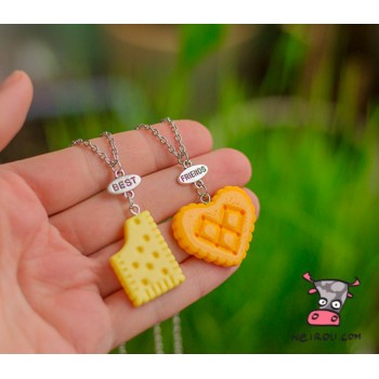 Кулон для  двоих друзей "Best Friends. Хрустящее печенье. Цена за набор 